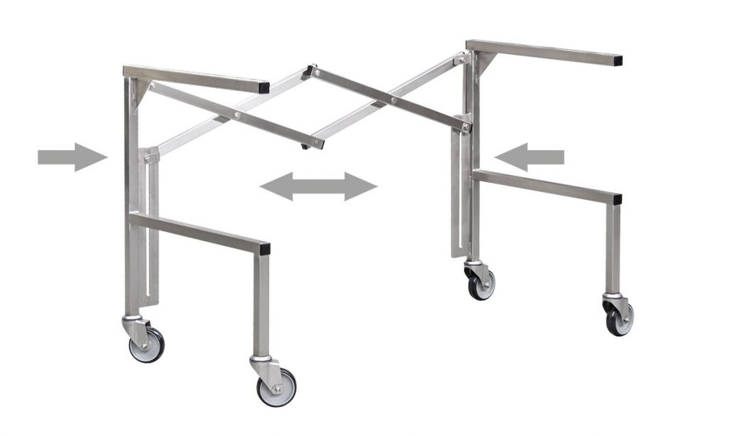 Scherenwagen aus Edelstahl stufenlos verstellbar Strohauer GmbH
